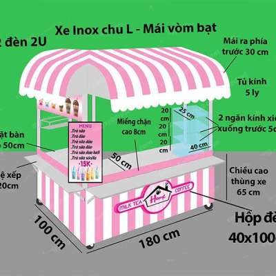 Thiết kế- Thi công Kiot bán đồ ăn nhanh và trà sữa